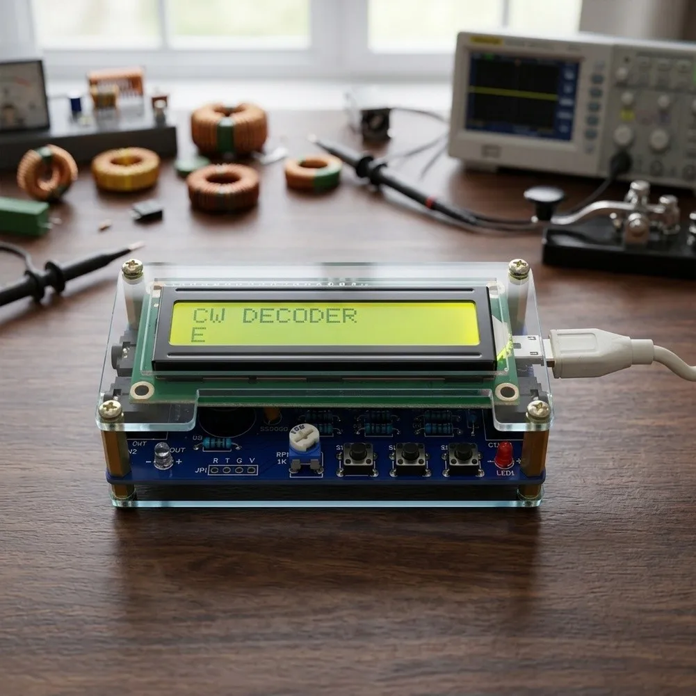for amateur Radio For CW Decoder Trainer with Digital LCD Display Audio Signal Input Character Decoding USB Power Supply