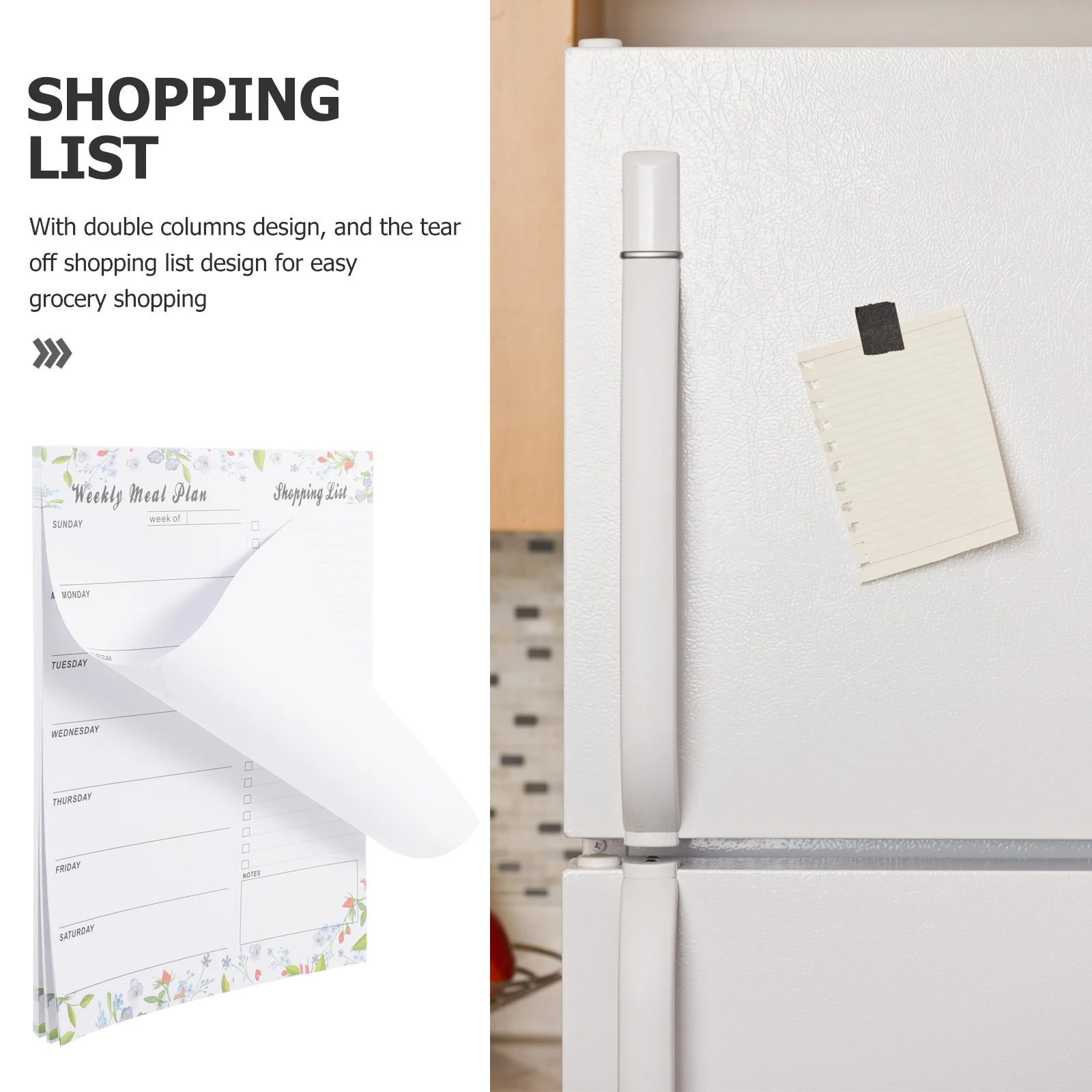 

Weekly Meal Refrigerator Meal Magnet Tearable Shopping List Planner Magnetic Planner Magnetic NotepadReusable Design