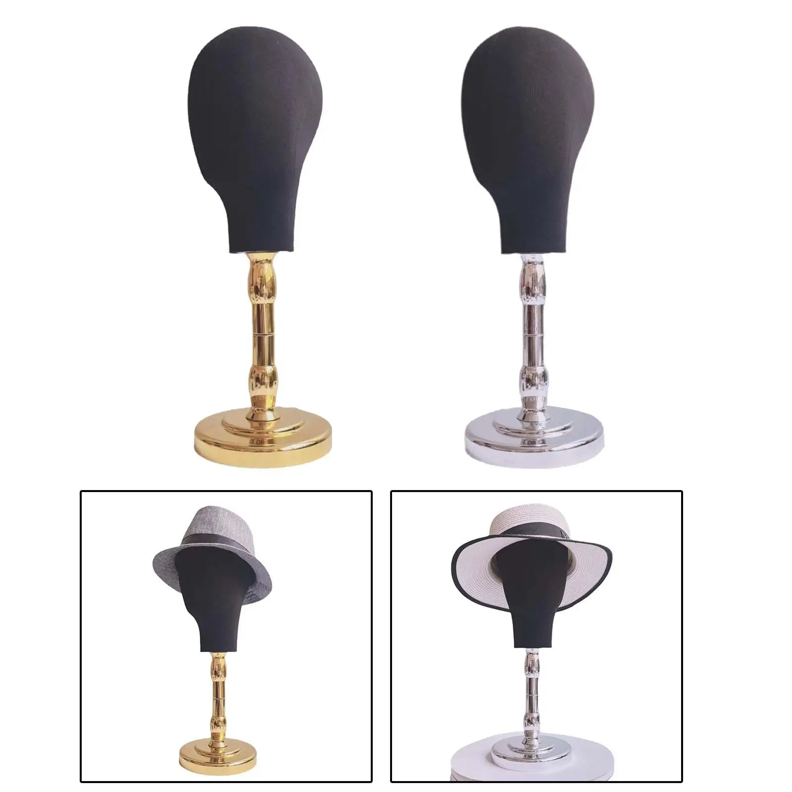 Hat Display Stand Mannequin Head with Base Multifunctional Hairpieces Display Holder Hat Holder for Salon Barbershop Business