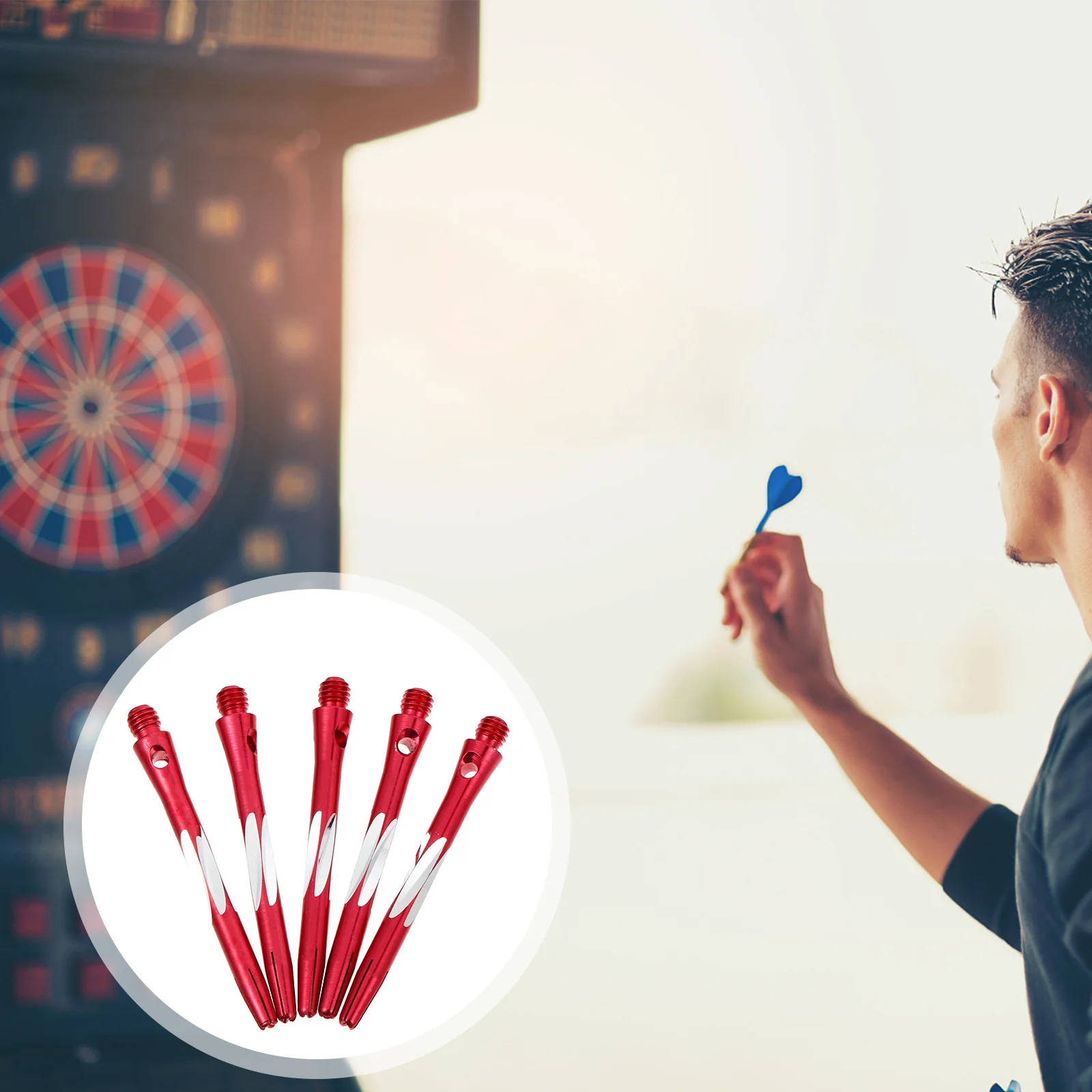 

5Pcs Aluminium Alloy Dart Shafts Standard Thread Non-Slip Knurled Surface Durable Dart Accessories for Improved Flight