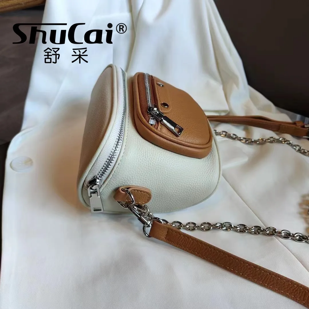 Genuine Leather new chest bag fashion leather small bag single shoulder crossbody chain small waist bag