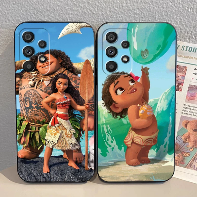 Disney Moana Ocean Film For Samsung A53 A52 A33 A32 A51 A71 A21S A13 A73 A55 A22 A23 A35 A72 A54 A12 5G Black Soft Phone Case