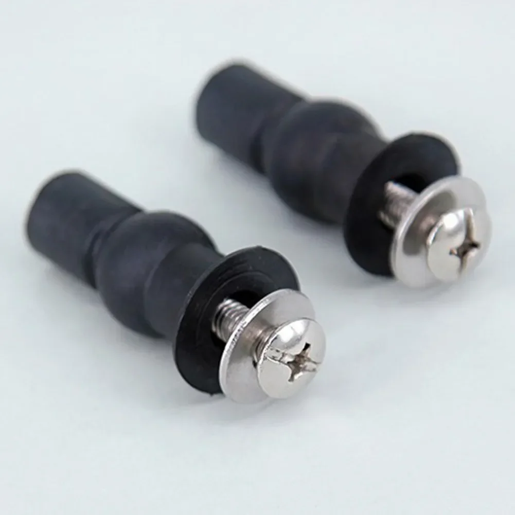 High Quality Home Expanding Screw Toilet Seat Repair Replacement Rubber Stainless Steel Black Expansion Fixing