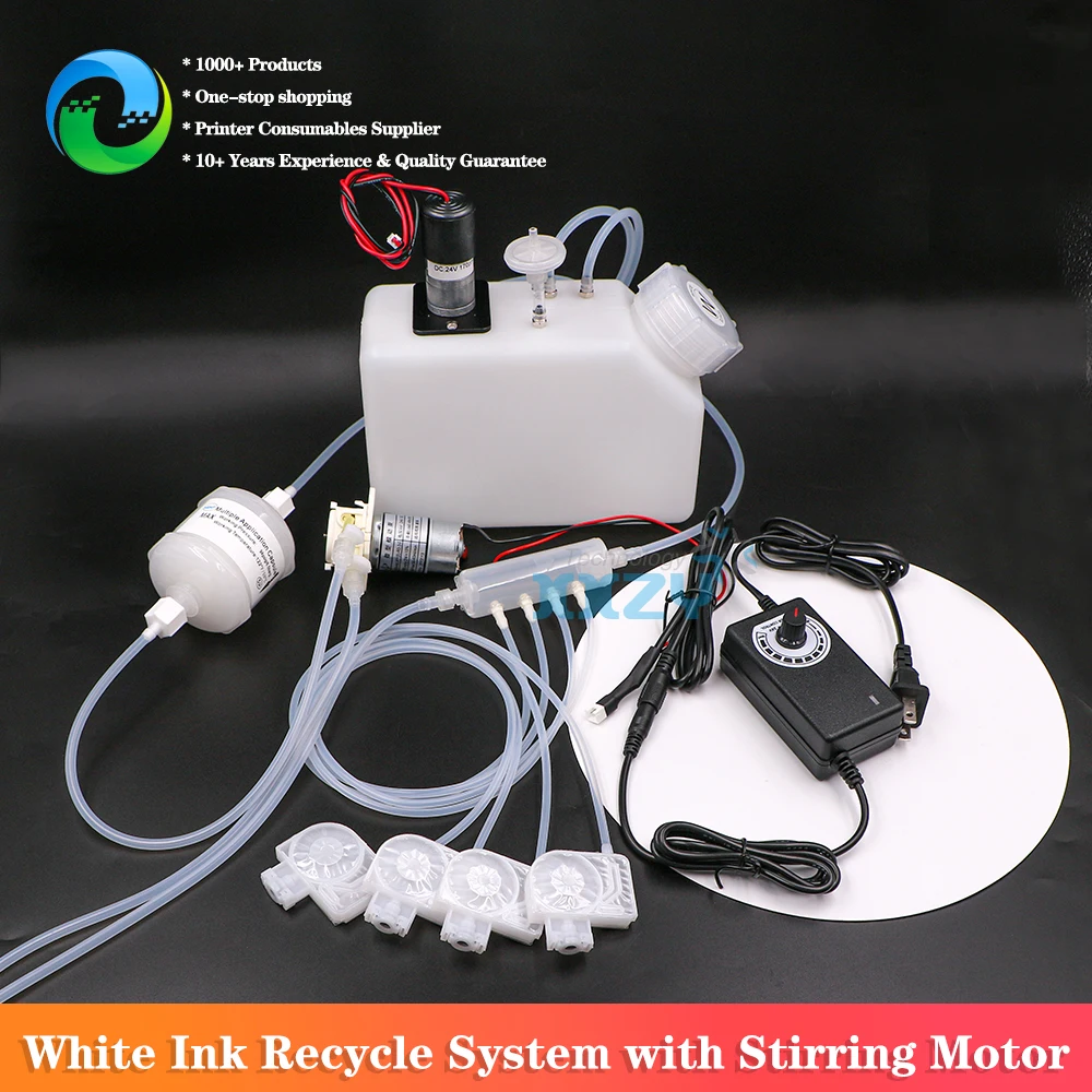 

White Ink Recycle System with Stirring Motor Ink Filter 1.5L Ink Tank with Peristaltic Pump White Ink Circulation System
