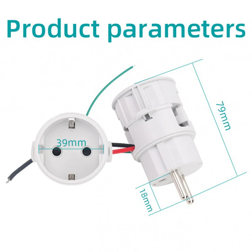

1PCS 16A 220-250V EU Plug Adapter European Adapter Power Converter Energy Storage Industrial Socket 2 Pin Wall Charge Socket