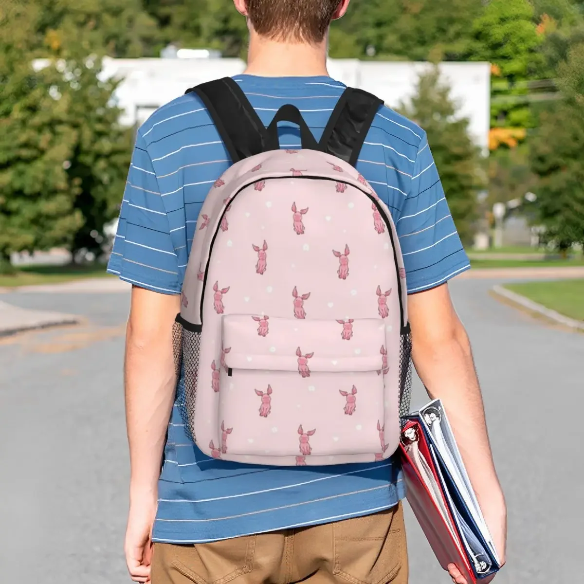 Tas punggung pola Nug remaja tas buku tas sekolah siswa kasual tas bahu bepergian ransel kapasitas besar