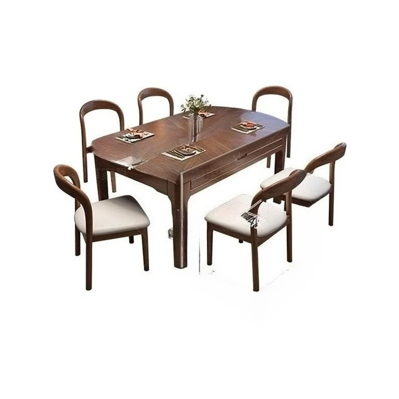 الفاخرة للطي طاولة طعام حديثة القرص الدوار الخشب قاعة المنزل طاولة طعام المطبخ للتمديد موبليس الفقرة El Hogar الأثاث #6