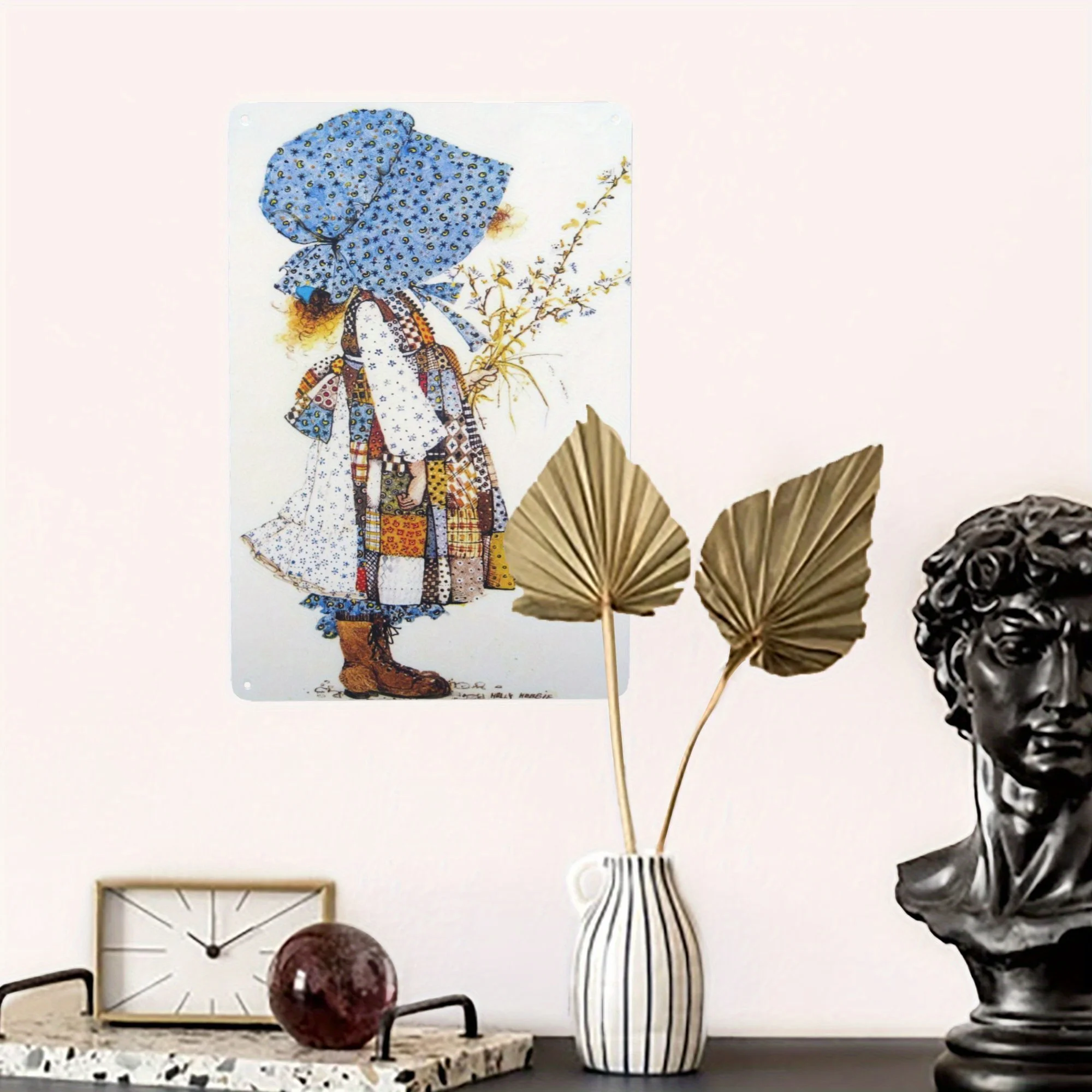 ホリーホビー 壁掛け 2D Flat Vintage-Style Holly Hobbie Tinplate Art, Metal Wall Decor