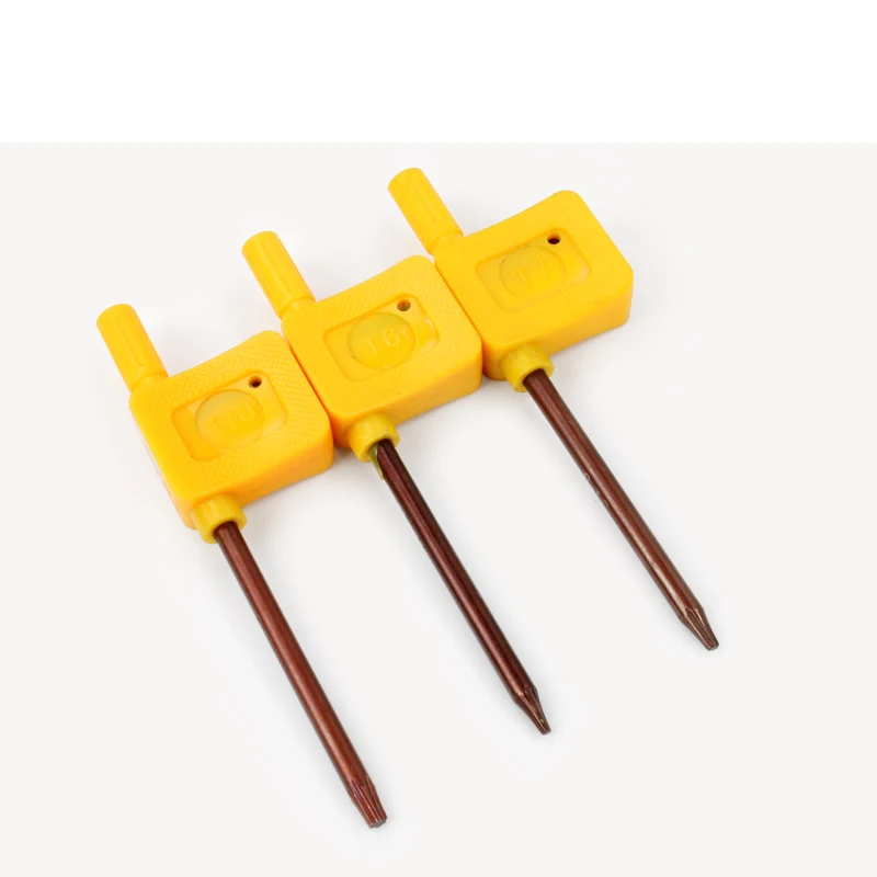 10pcs Yellow Flag Torx Wrench T6 T7 T8 T9 T10 T15 T20 Screw wrench Machine Tool Accessories Components