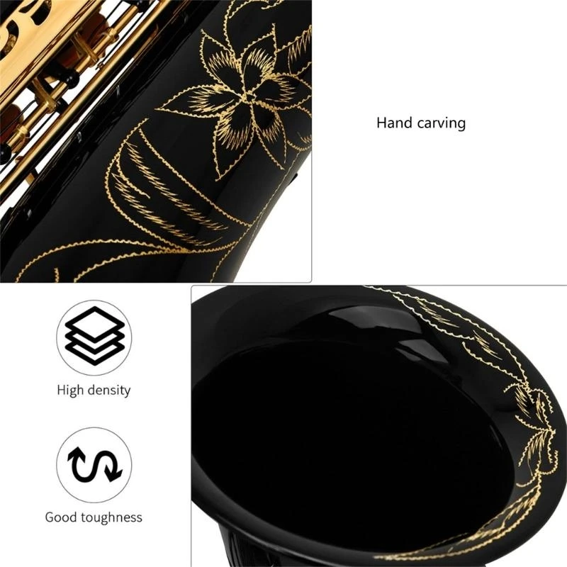 

B Flat Beginner Saxophone with Cleaning Cloth Carry Case, Mouthpiece, Neck Strap Students Tenors Saxophone Tenors Sax