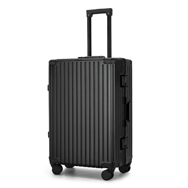 حقيبة سفر بإطار من الألومنيوم كبيرة الحجم مع حامل أكواب حقيبة أمتعة بعجلات مع صندوق صعود بعجلات للأمتعة