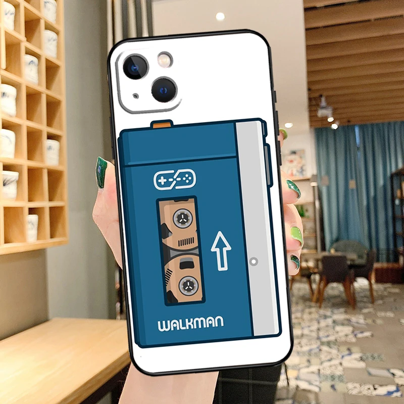 غطاء جهاز Walkman لهاتف iPhone 14 15 16 Pro Max XS XR X لهاتف iPhone 11 12 13 Pro Max Mini Plus