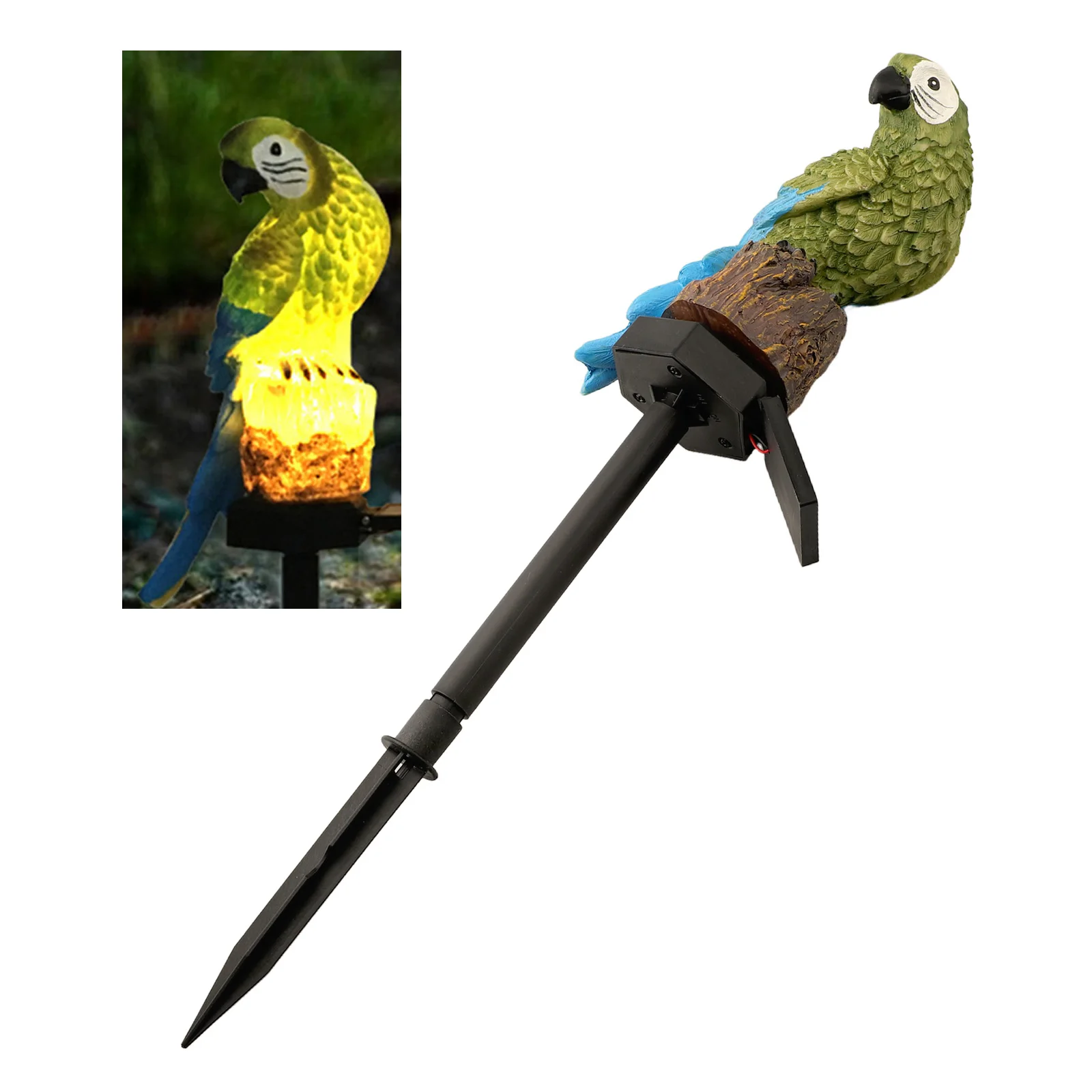 Solar Powered Lights 1.2V/600mah Solar Lamp Resin Parrot Animal Lawn Ornament Waterproof Garden Lawn Road Landscape Decoration