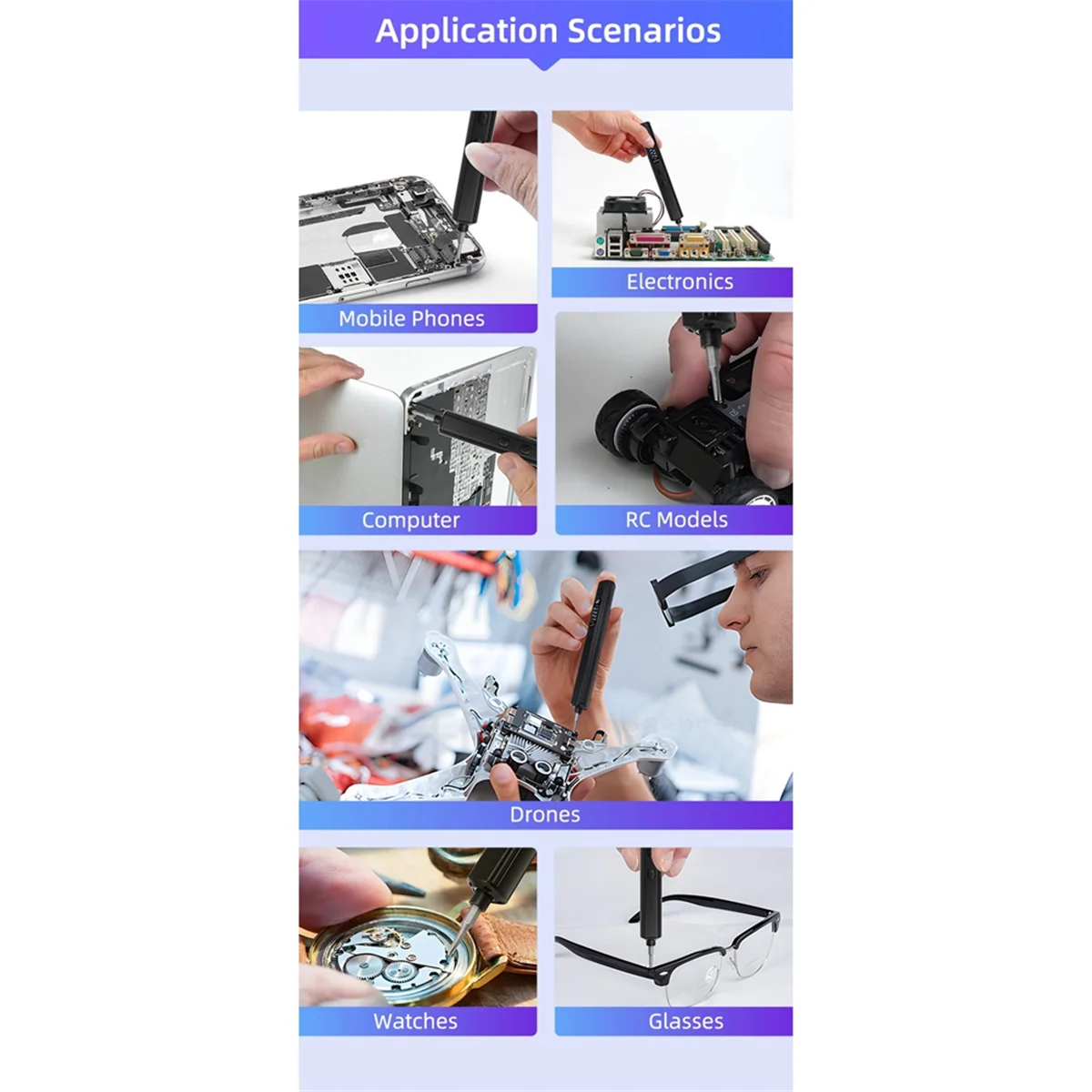 طقم مفك براغي ذكي FSLH ES555 مع أوضاع كهربائية ودليل، يدعم أوضاع العمل الأوتوماتيكية الثابتة لإصلاح طائرة RC بدون طيار، B #2
