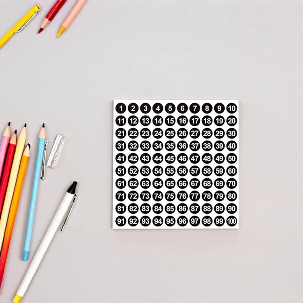 5000pcs Numbered Label Stickers 1-100 10Mm Round Colored Vinyl Decals For Classroom School Office Inventory Management Folder