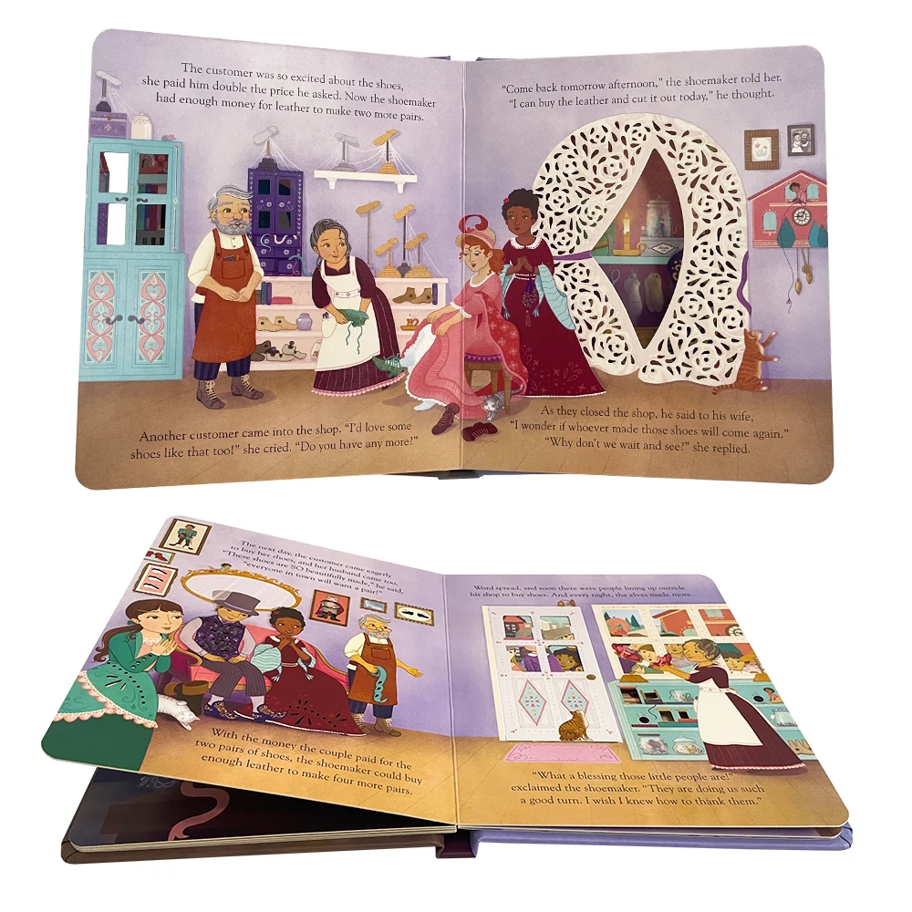 Usborne Peep Inside A Fairy Tale The Elves and The Shoemaker كتاب القصة الإنجليزية التعليمية للأطفال كتب مصورة ثلاثية الأبعاد #3