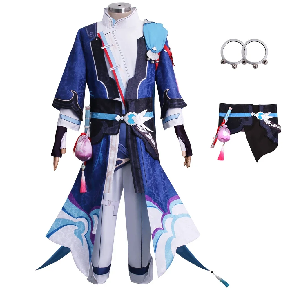 

Yanqing Cosplay Game Honkai Star Rail Costumes Man Swordsman Kendo Uniform Cloak Wig Halloween Carnival Party Costume