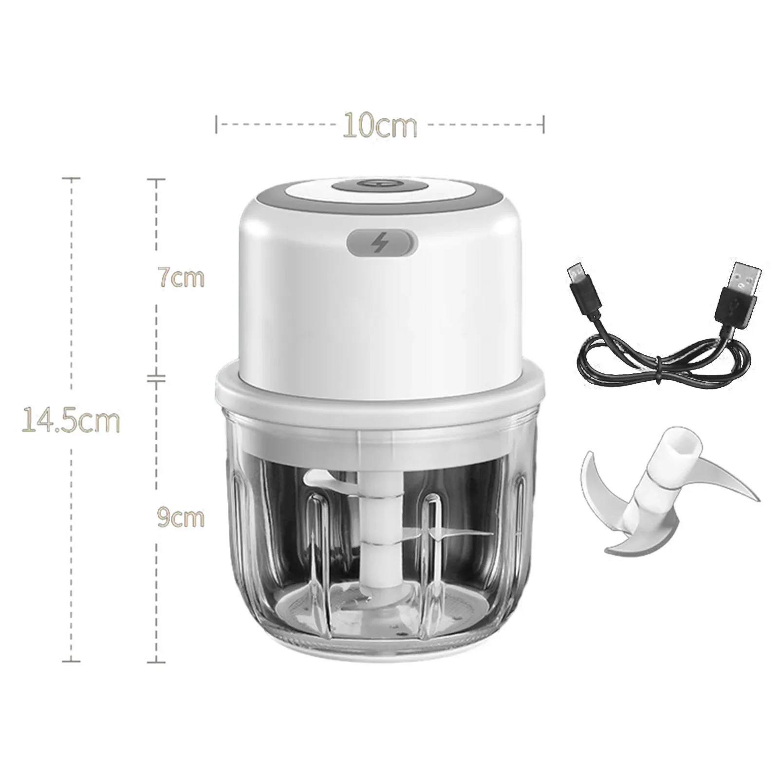 300ml Wireless Handheld Meat Grinder Masher Electric Food Chopper Processor USB Charging 30W Portable Wireless Garlic Chopper