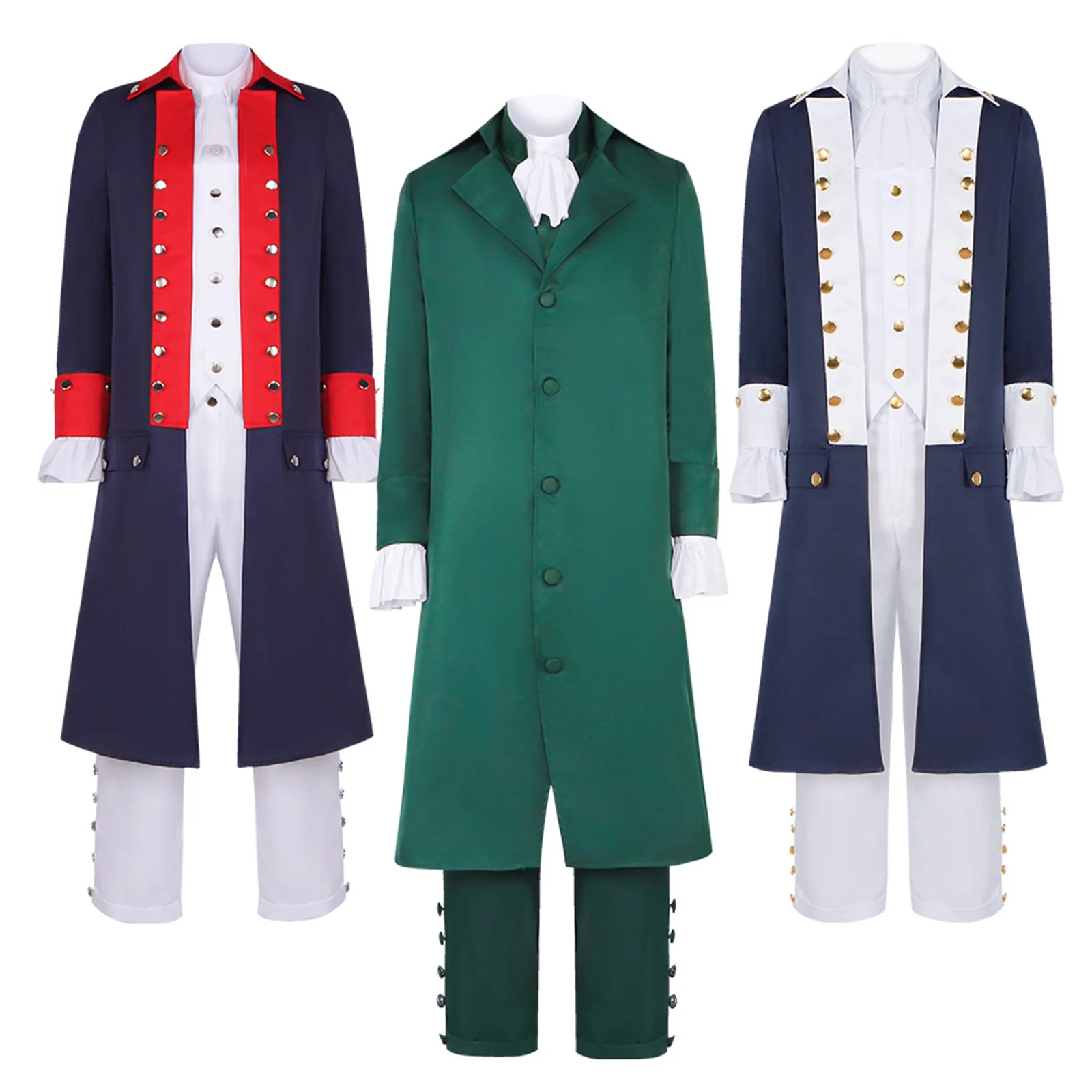 

Musical Hamilton Alexander Cosplay Victorian Costume For Adult Men Boys Outfits Medieval Navy Carnival Party Suit