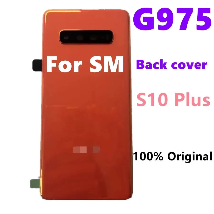 New Battery Back Cover For Samsun g S10 Plus G975 Battery Cover S10+ Back Battery Cover Door Rear Glass With Camera Lens