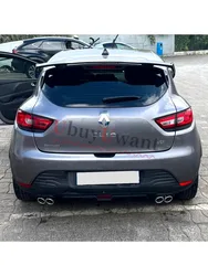 High Quality ABS Material For Renault Clio 2 3 4 5 rs Spoiler Carbon Fiber Look Hatchback Roof Rear Wing Body Kit Accessories