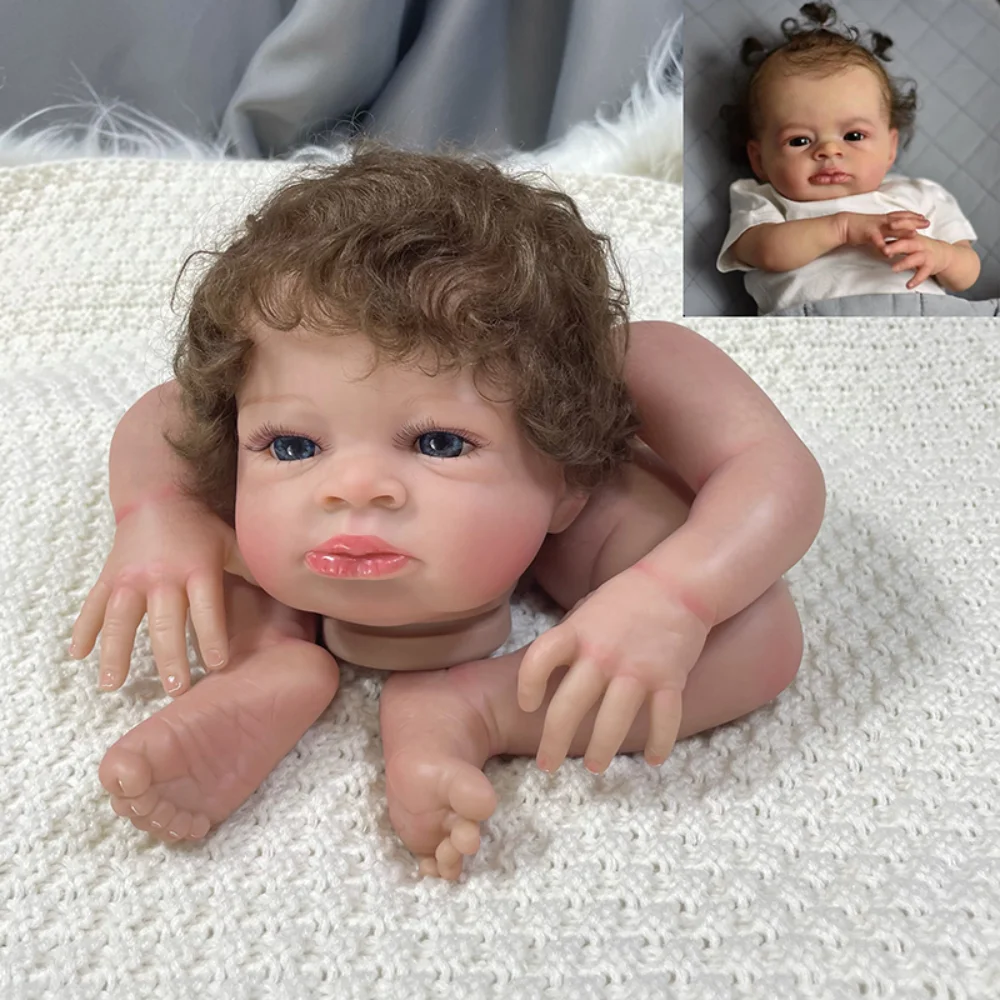 19inch Reborn Doll Kit Lanny with Rooted Hair DIY Assembly Kits Lifelike 3D Painting Skin with Visible Veins Bebe Reborn Supply