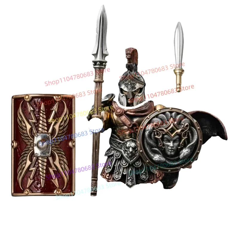 Blocos de construção comandante medieval metal magnético figura em miniatura montagem modelo exibição ornamento anime brinquedo decorativo presente
