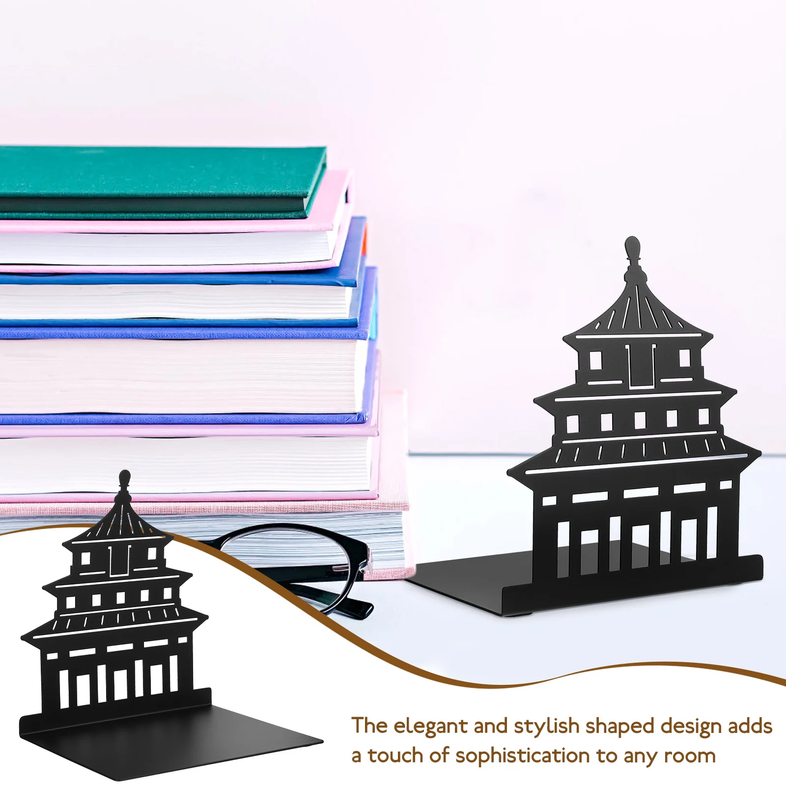 

Metal Bookends Minimalist Design Heavy Duty Holder For Shelf Organizer File Storage Reading Book Stands Desktop Book