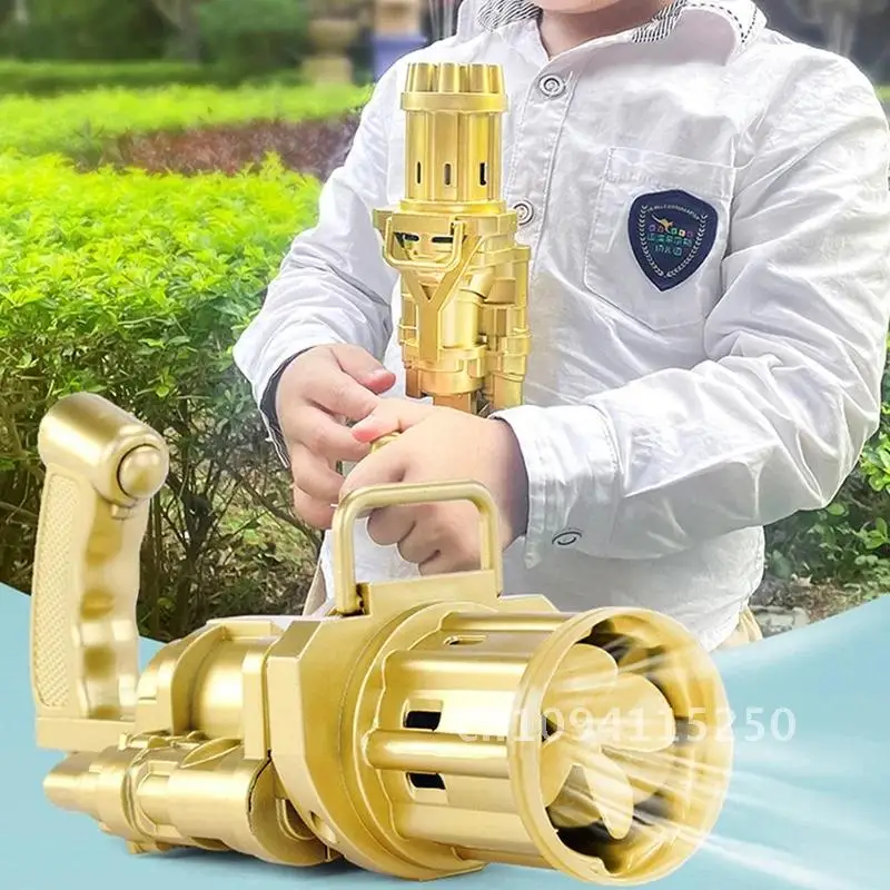 Kids Automatic Electric Bubble Machine Toys Bath Toys Gatling Buble Children Bathtub Plastic Boy Bathroom Gun Gum for Water Game