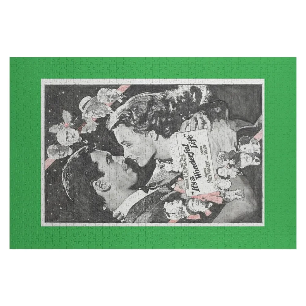 

It's A Wonderful Life Sketch Movie Poster Jigsaw Puzzle Wood Adults Personalised Picture Puzzle