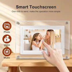 WIFI Enabled Acrylic Video Frame by Sharing Cherishment - Supports Phone App Transfer & USB Insertion Battery-Free Operation