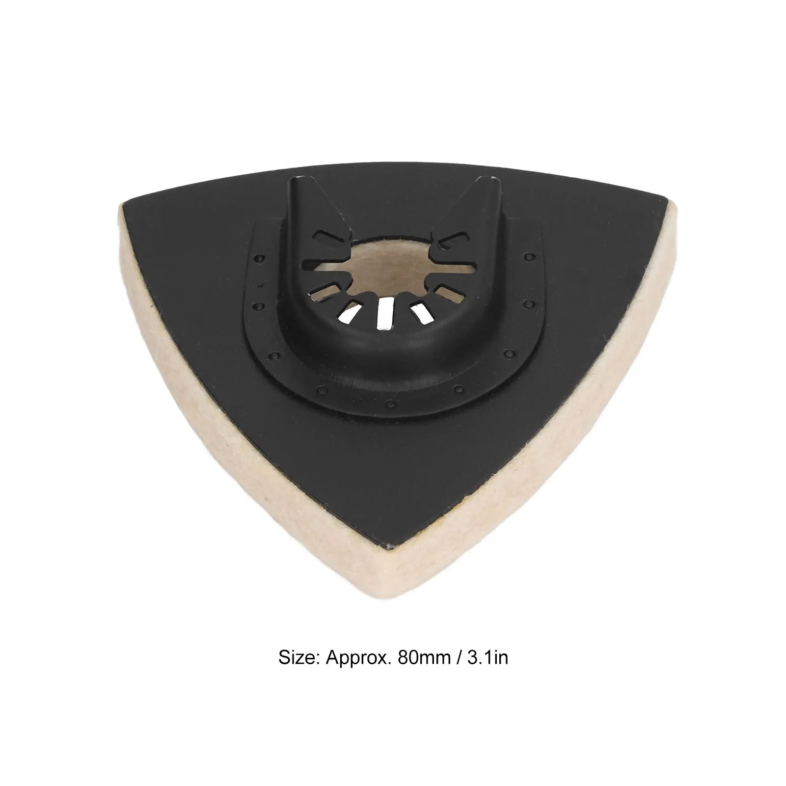 ZK30 5PCS Wool Polishing Pad with Alloy Steel Base Triangular Felt Buffing Pad for Oscillating Tool