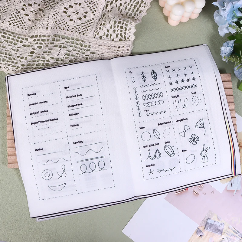 [Yu] livro de ponto diy bordado livro de costura bordado para iniciantes adulto bordado material de estudo