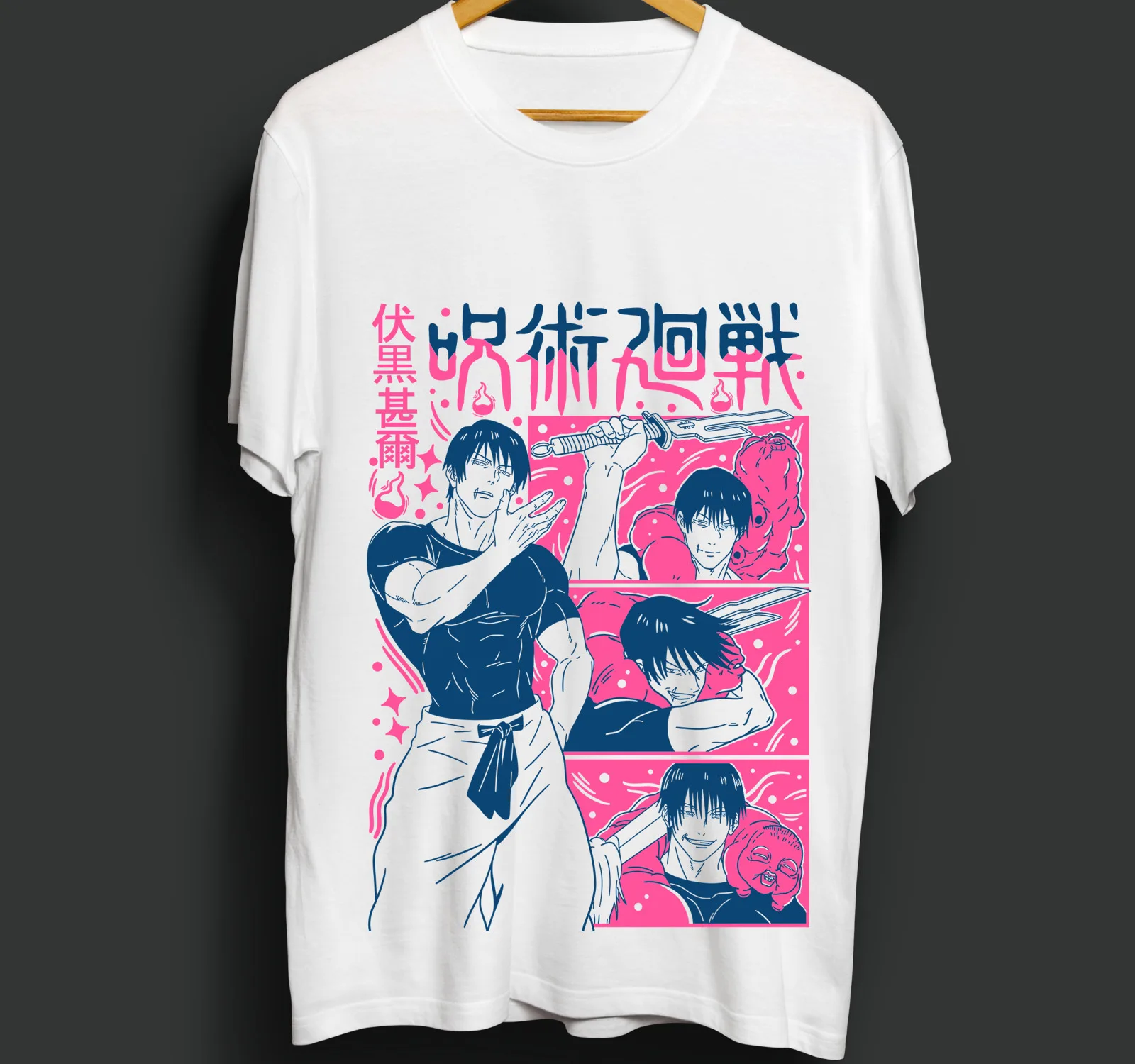Fushiguro Toji T-shirt Jujutsu Kaisen Anime Horror Gifts Short Sleeve All Size
