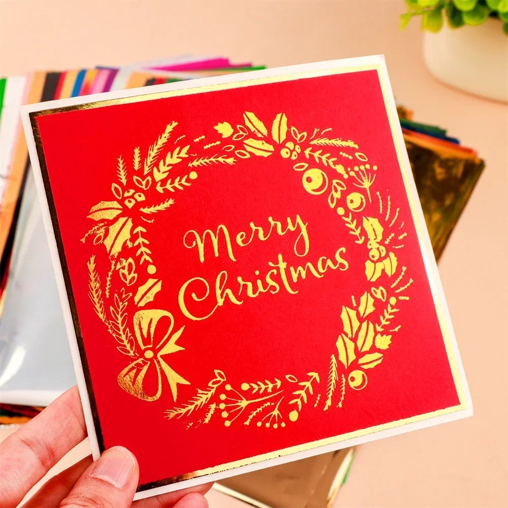 100pcs/pack Toner Reactive Foil 25Mixed Color A4 Foil Paper for Toner foiling Foil by Laser Printer and Laminator Craft Paper view 2