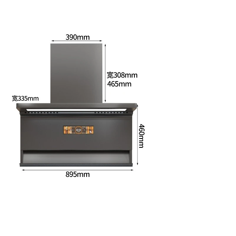 Range hood top side double suction large suction gas stove range hood stove set household