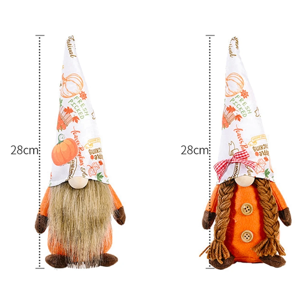 HOT-Thanksgiving Day Gnome Harvest Festival Tomte Nisse Swedish Elf Home Farmhouse Kitchen Shelf Tiered Tray Decorations