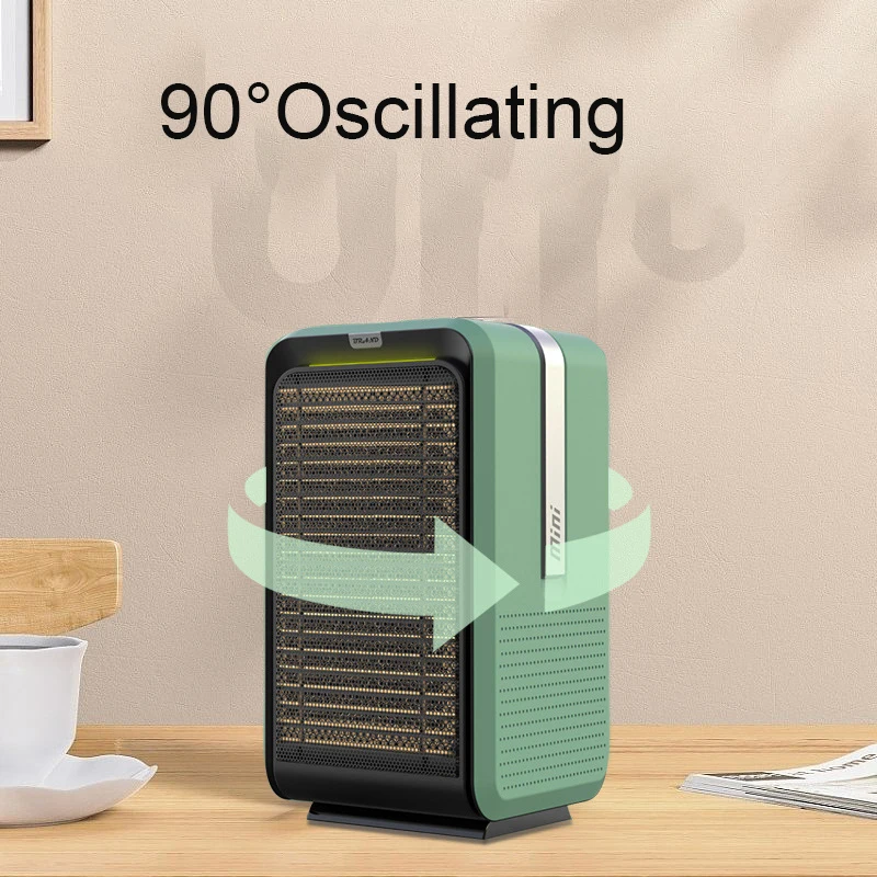 Mini Portabel 1000W Pemanas Cepat Pemanas Elektrik dengan Remote Overheat Tip-over Perlindungan Waktu Pemanasan dan Pendinginan 2 IN1