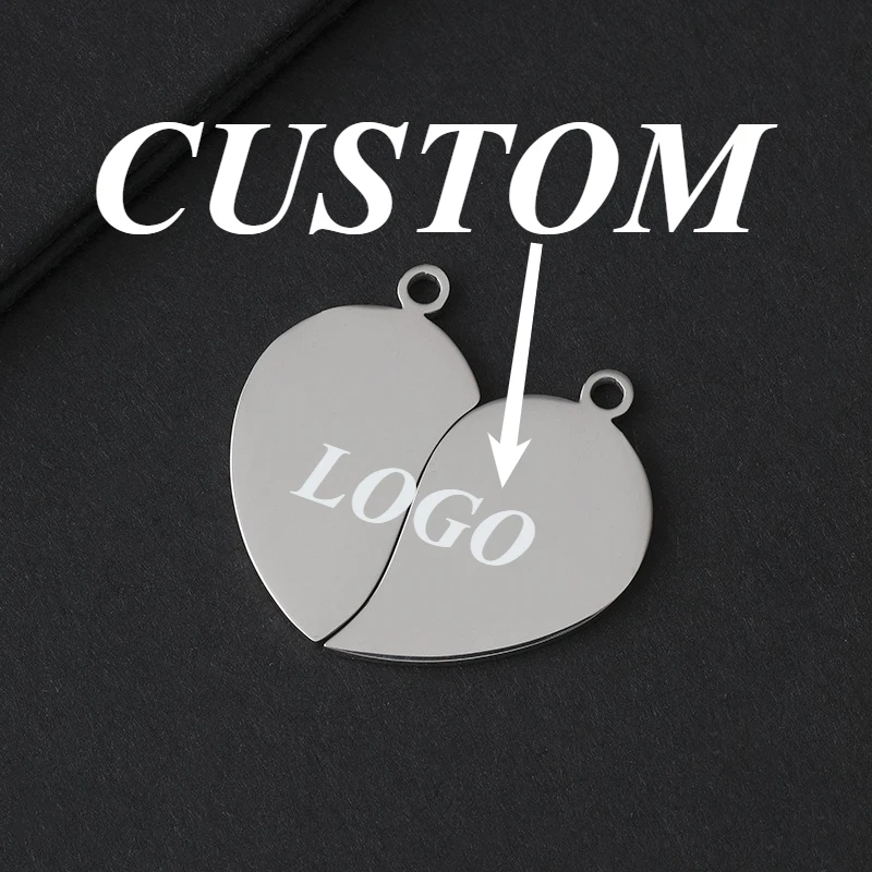 

1pc Custom Keychain Personalized Stainless Steel Couple Heart Love Pendant Customized Key Ring Car Accessories Gift Wholesale