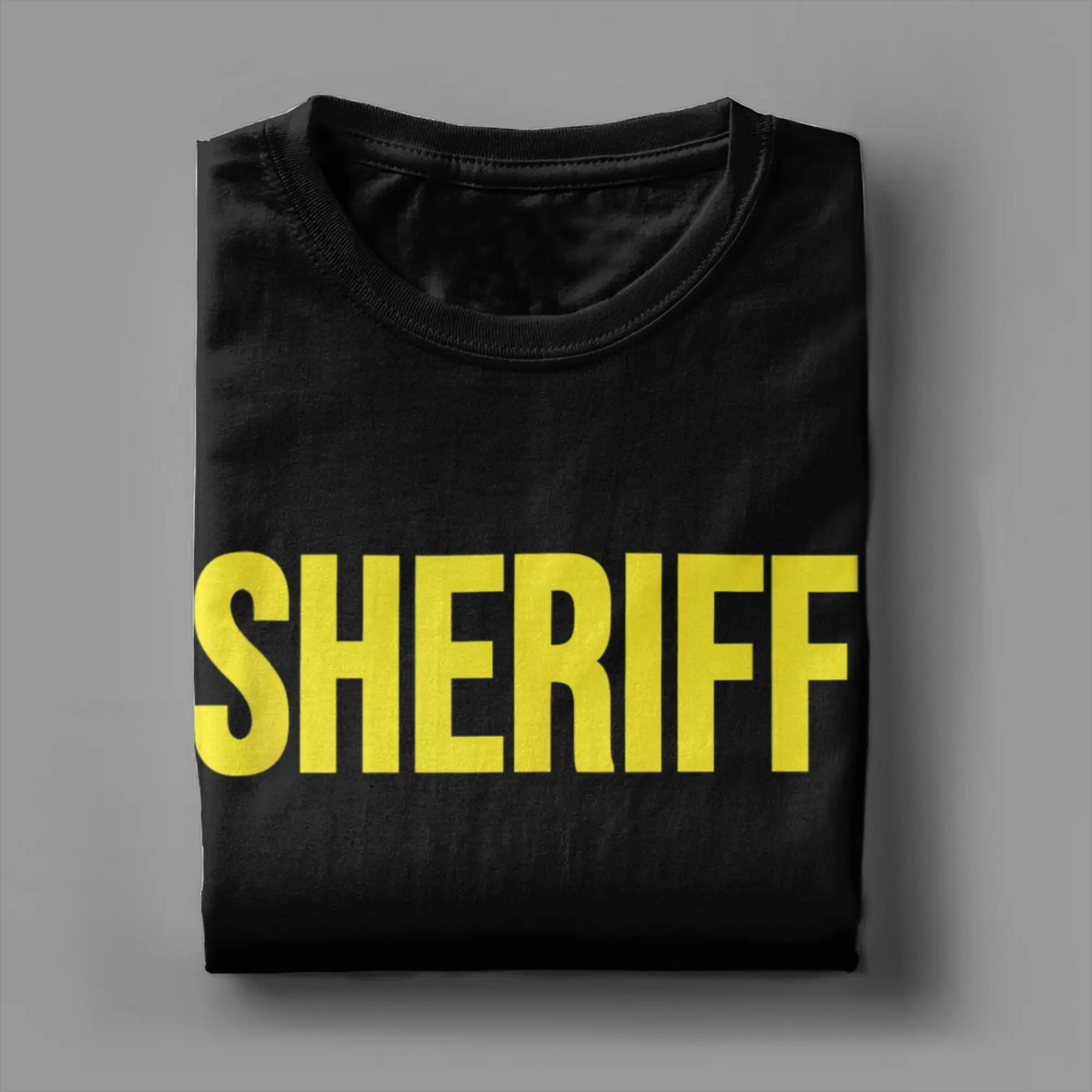 Koszulka Sheriff Law Enforcement Uniform Deputy Męska Vintage Bawełniana Koszulka z Okrągłym Dekoltem Krótki Rękaw Nowość
