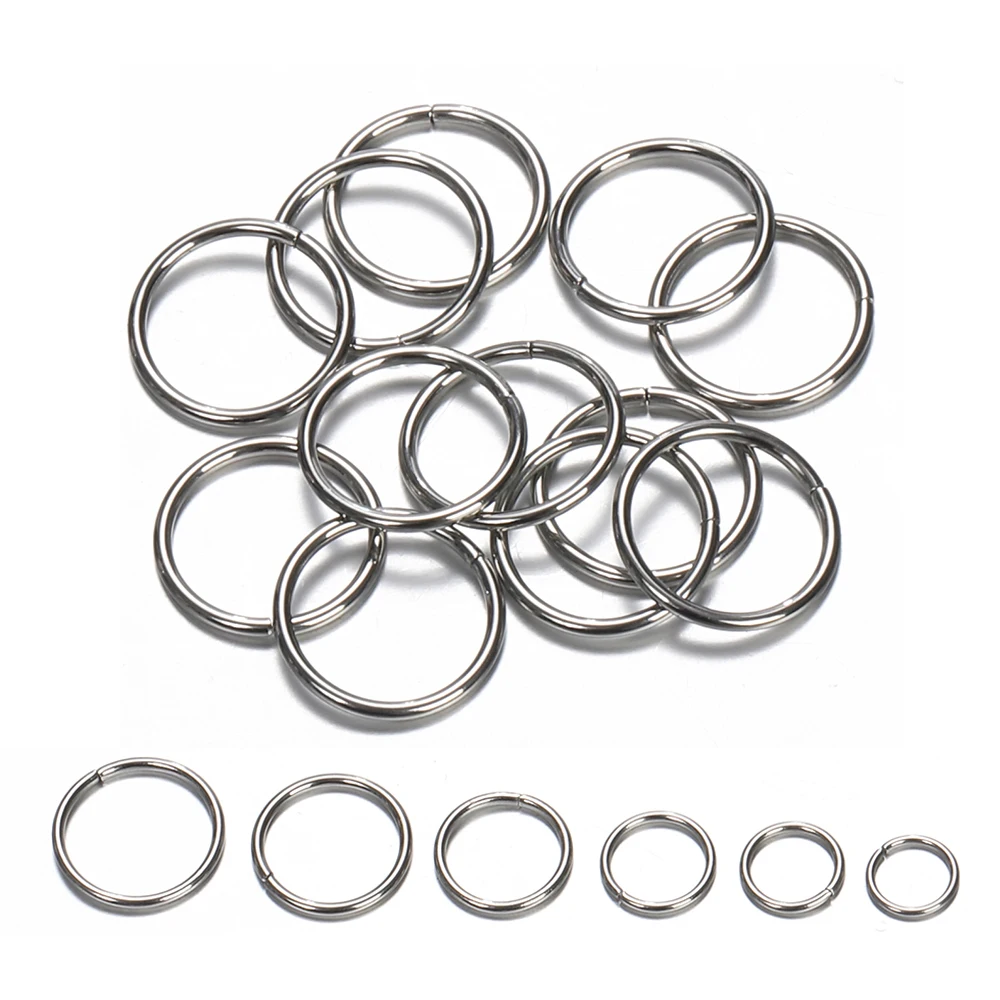 200 sztuk/partia 3mm-12mm otwarte pierścienie skokowe ze stali nierdzewnej pierścienie dzielone ustalenia do tworzenia biżuterii złącza Diy akcesoria dostaw