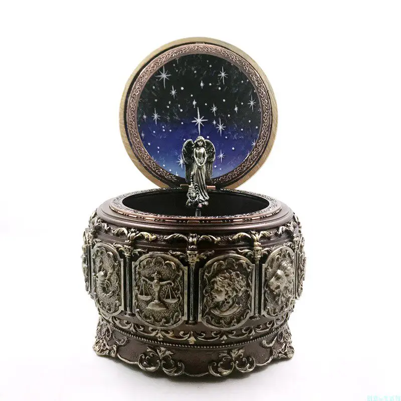 PYH Sky City Rotating Children's Music Box Music Box Children's Creative Twelve Constellations Birthday Gift Male