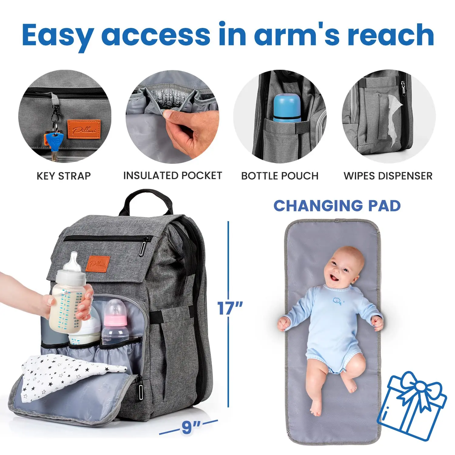 Fashion USB Interface Babies Bags Station Pañaleras Para Mommy Baby Diaper Bag Backpack Backpack Changing Pad