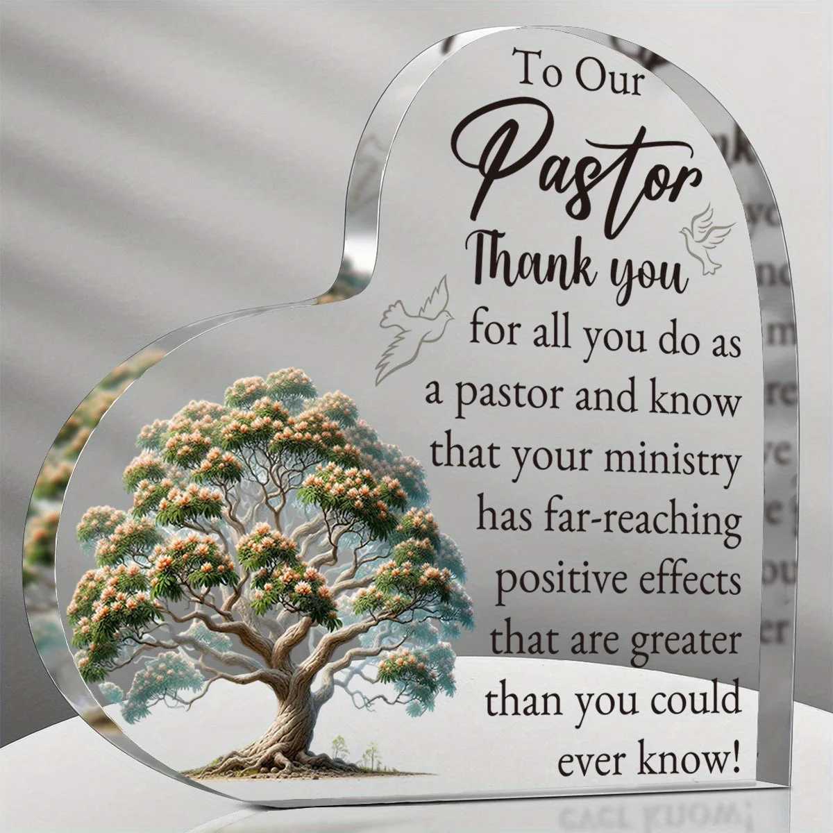 Acrylic Pastor Nameplate, 2D Flat Church Desk Decor, Personalized Religious Gift for Priest Office