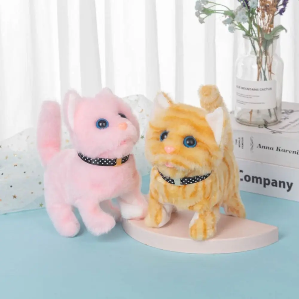 Creativo interattivo carino animale domestico elettronico morbido peluche farcito Meow gatto giocattolo voce cartone animato gatto che cammina peluche ​ Regalo di compleanno per bambola