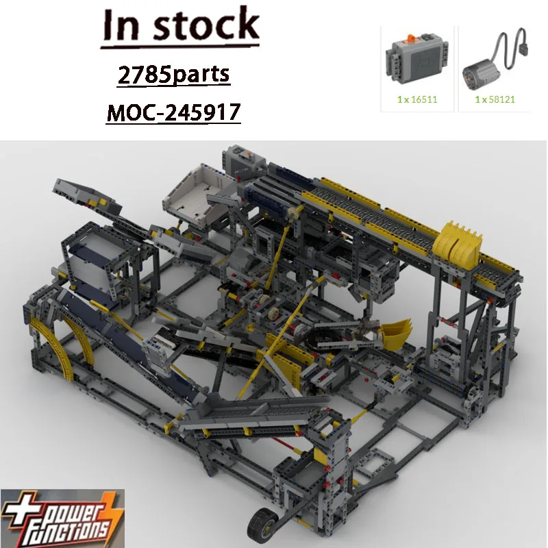 MOC-245917 Heavy Mining Dual-Screen Vibrating Deck Conveyor Building Blocks Model, 2785 Parts, Birthday and Christmas Toy Gift