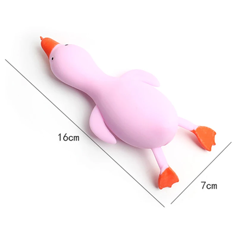 1Pc Duck Shape Toy Bounce And Decompression Big White Goose Cartoon Shape Pressure Relief Duck Lala Duck Random Color