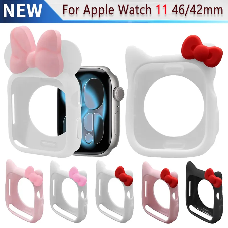 Custodia in silicone per Apple Watch 11 10 46mm 42mm 9 8 7 45mm 41mm Cartoon Custodia protettiva Accessori iWatch 6 SE3 44mm 40mm Cover