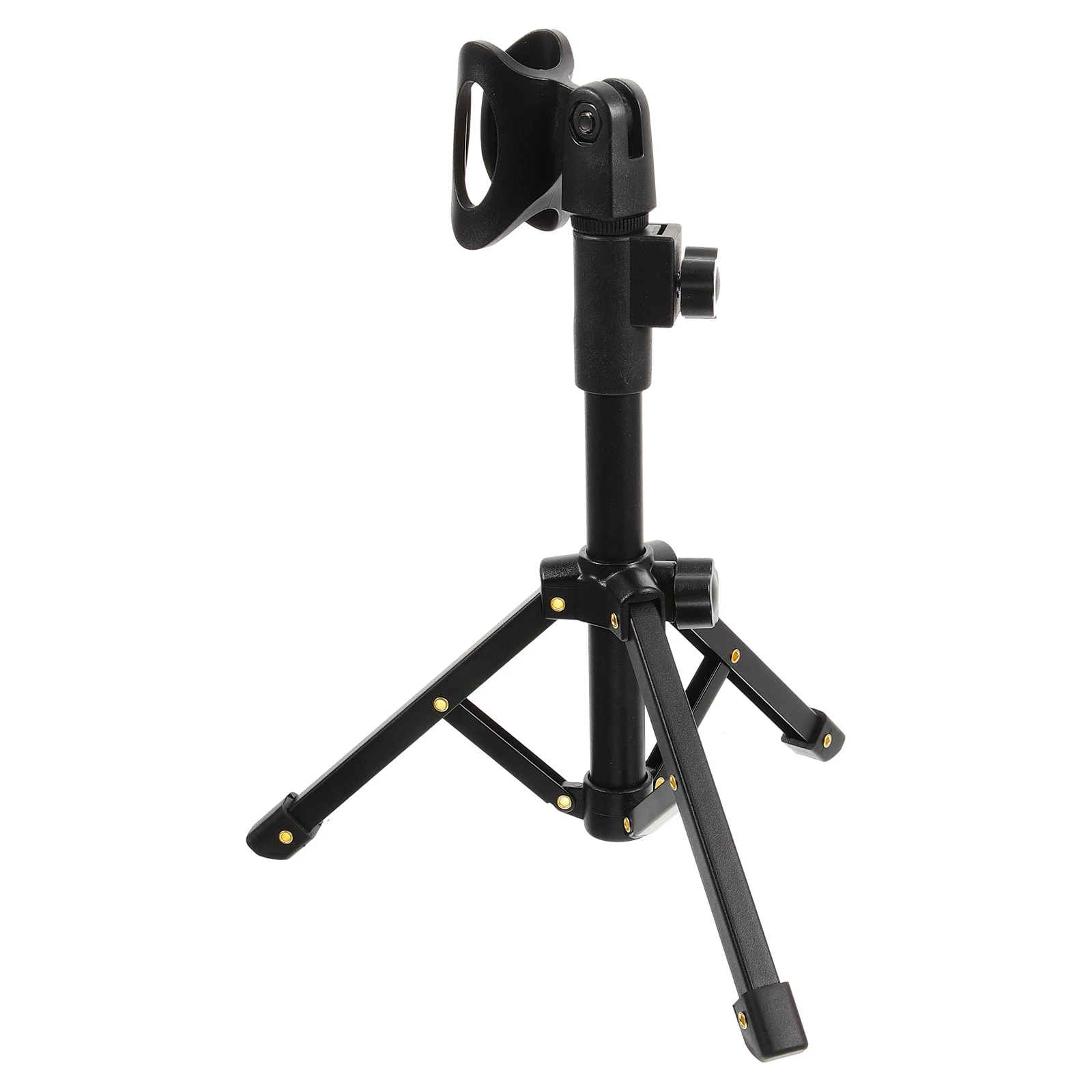 

Podcast Microphone Stand Telescopic Adjustable Height Desktop Metal Foldable Stable Tripod Mic Holder for Live Streaming