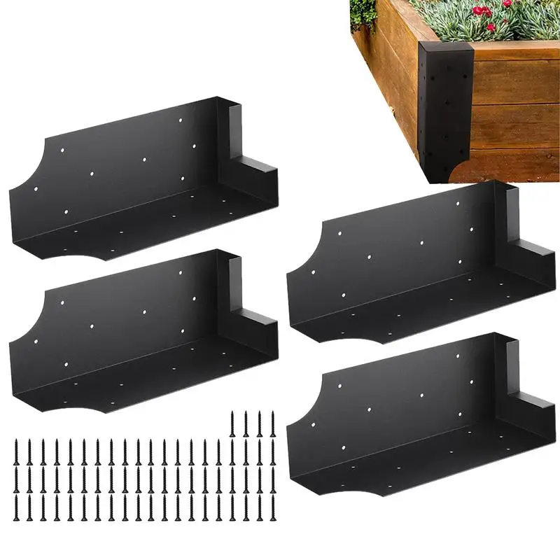 

Garden Bed Corner Brackets 4pcs Right Angle Garden Bed Braces Heavy Duty Metal Gardening Supplies For Plants Fruits Vegetables